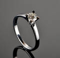 Brillant solitairering - ca. 0.38 ct. WVS