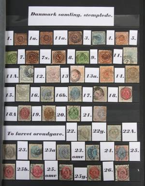 Danmark samling i to indstiksbøger, stemplede, incl. alle miniark.