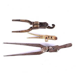 KULTÄNGER, 3 st, metall, 1800-1900-tal.