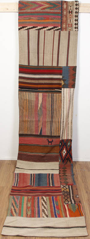 Persisk Patchwork kelim 360 x 75 cm