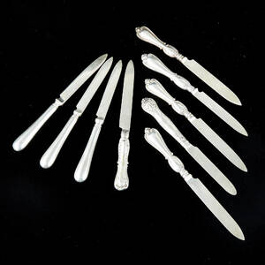 Fruktknivar 9 st i silver 1800-tal 