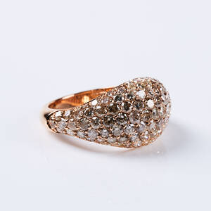 Ring 18 k guld med briljantslipade diamanter