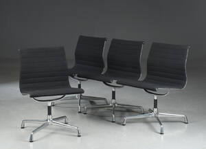 Charles Eames. Et sæt på fire stole, model EA-105 4