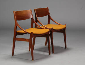 Vestervig Eriksen. Par spisestole, teaktræ 2
