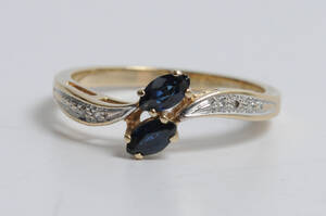 Safir og diamantring