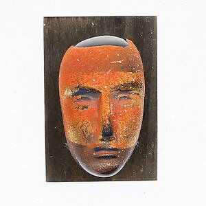BERTIL  VALLIEN. Skulptur, glas, huvud, Brains, Kosta Boda, signerad.