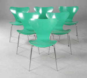 Arne Jacobsen 1901-1971. Seks stole model. 3107 6