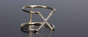 Mads Ziegler. X ring med brillanter, cja. 0.10 ct.