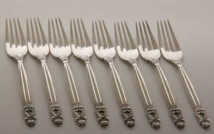 Georg Jensen. KongeAcorn. 8 middagsgafler. 8