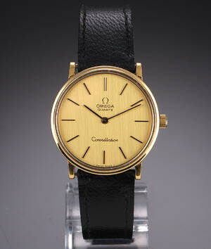 Omega Constellation. Herreur i forgyldt stål med champagnefarvet skive, ca. 1977