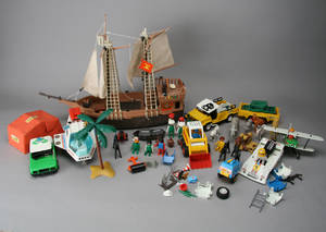 Kasse med diverse dele Playmobil