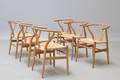 Hans J. Wegner 1914 - 2007. Sæt på seks Y-stole i eg, model CH-24 6