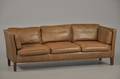 3-pers.sofa betrukket med brunt læder