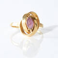 RING, 14 k guld med ametist