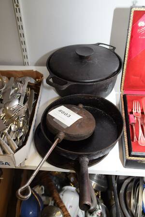 Stekgryta, rånjärn mm