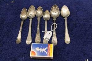 6 st kaffeskedar Silver66,6gr