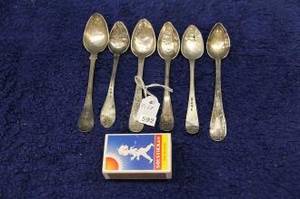 6 st kaffeskedar Silver46,2gr