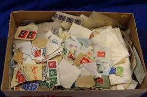 Stort parti frimärken