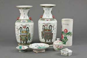 Samling kinesisk porcelæn ca. 1900 7