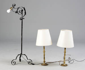 Standerlampe samt par bordlamper 3