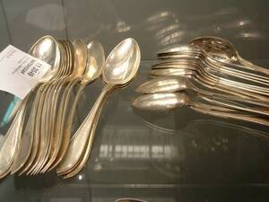 Matskedar, 14 st. silver  dessertskedar