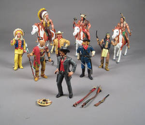 Samling legetøjs figurer