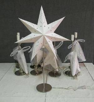 9st julstjärnor med metallfot