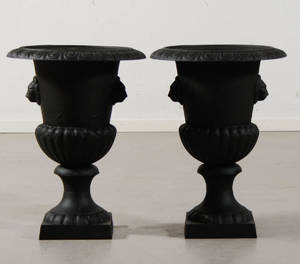 Trädgårdsurnor 1 par gjutjärn 2