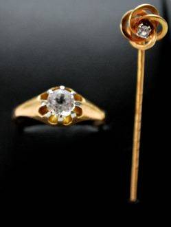 Ring 18K Med Sten Stämplad GJN 