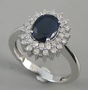 Safir- og brillantring