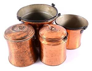 KOPPARSPANNAR, 4 st, 181900-tal.