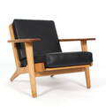 Hans J. Wegner. Lænestol model GE-290 Anilin læder