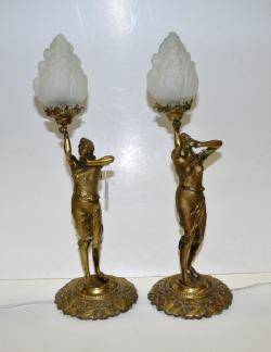 Bordslampor Bronserade Empirstil Ett Par