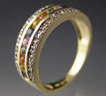 Safir- og diamant ring