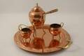 Kaffeservis, 3 delar. koppar  bricka