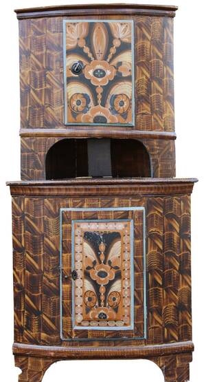 Golvhörnskåp, allmoge, 1800-talets första hälft