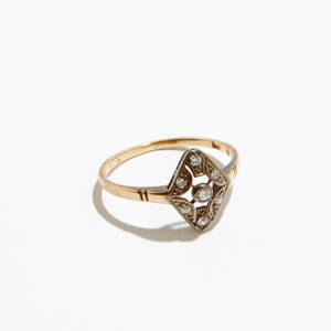 Ring 14 k guld diamanter