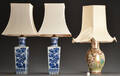 Tre orientalske bordlamper af porcelæn, 1900-tallet 3