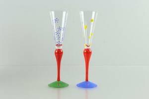 ANNE NILSSON, champagnestrutar, 2 st, Clown, Orrefors