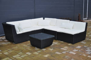 Havemøblerudestue i sort polyrattan 6