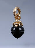 Ole Lynggaard.  Dew Drops charm i 18 kt. rødguld med onyx og 3 brillanter
