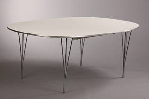 Piet Hein Bruno Mathsson. Super Ellipse bord med udtræk