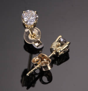 Diamant ørestikker, ca. 0.44 ct