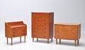 Dansk Møbelproducent. Tre kommoder i teak. 1950erne