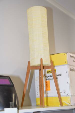 Golvlampa teak, H 85 cm