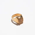 Klackring 18 k guld med diamant