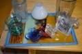 Bricka med diverse glas  kristall 8del