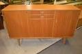 Sidebord i teak L160cm D43cm H100cm bruksslitage