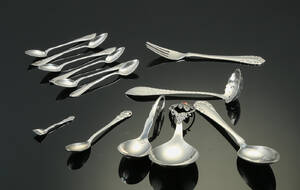 Georg Jensen m.fl. 13 dele sølvbestik 13