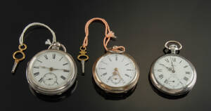 Tre lommeure, sølv og metal 3 Denne vare er sat til omsalg under nyt varenummer 4200623